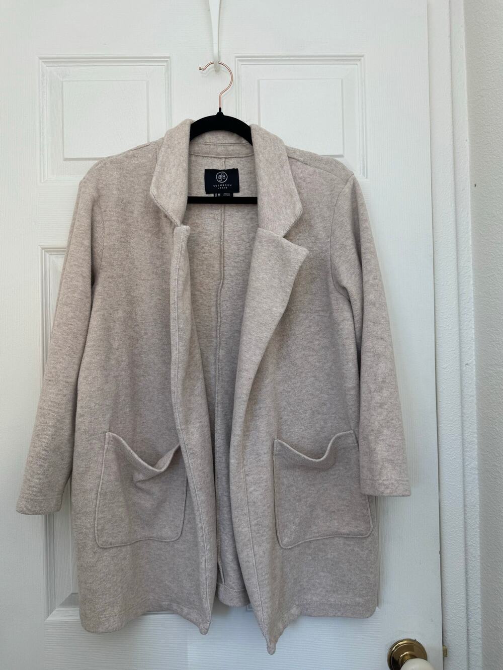 BoomBoom Jeans Open-Front Knit Blazer Cardigan Light Beige Women’s